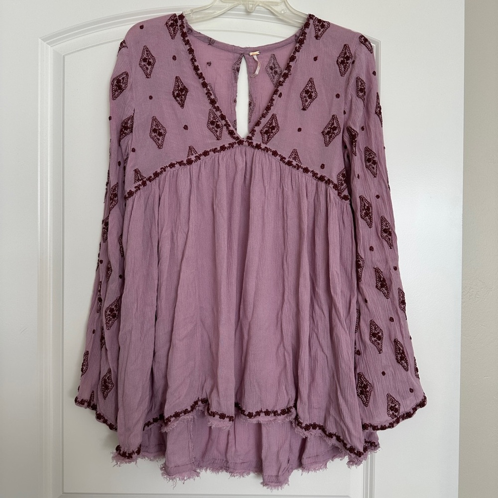Free People Diamond Embroidered Tunic Size S